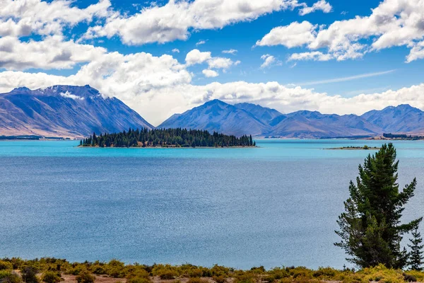 Vista Panoramica Del Colorato Lago Tekapo — Foto Stock