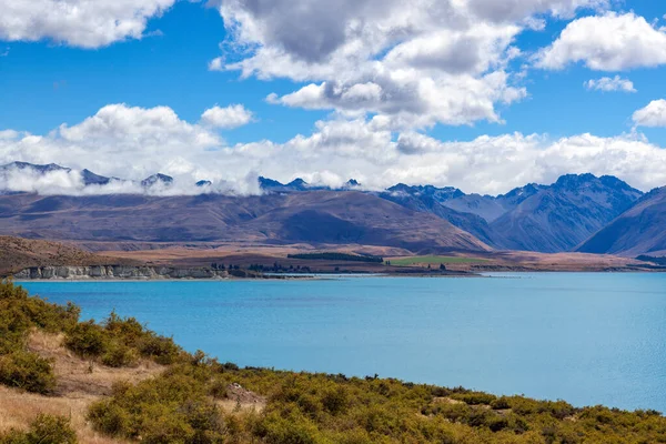 Yeni Zelanda Daki Renkli Tekapo Gölü Manzarası — Stok fotoğraf