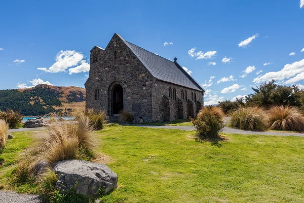 Lake Tekapo Região Mackenzie Nova Zelândia Fevereiro Igreja Bom Pastor — Fotografia de Stock