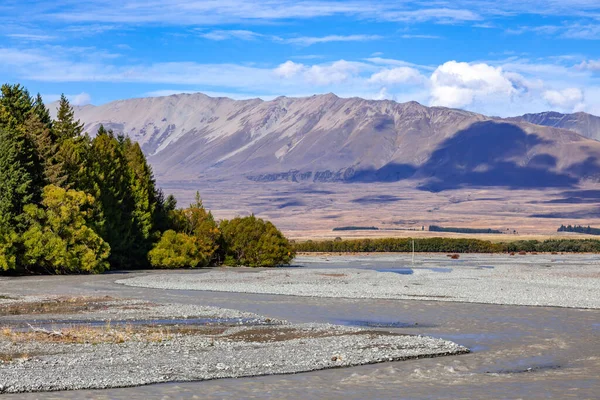 Scenic Udsigt Waitaki Floden New Zealand - Stock-foto