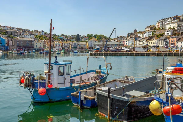 Brixham Devon Juli Blick Auf Boote Hafen Von Brixham Devon — Stockfoto