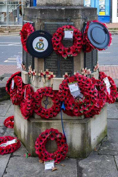 East Grinstead West Sussex Reino Unido Dezembro Poppies War Memorial — Fotografia de Stock