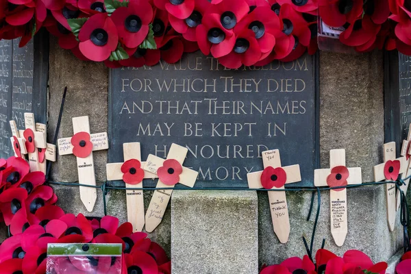 East Grinstead West Sussex Reino Unido Dezembro Poppies War Memorial — Fotografia de Stock