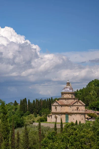 Montepulciano Tuscânia Itália Maio Vista Igreja San Biagio Toscana Perto — Fotografia de Stock