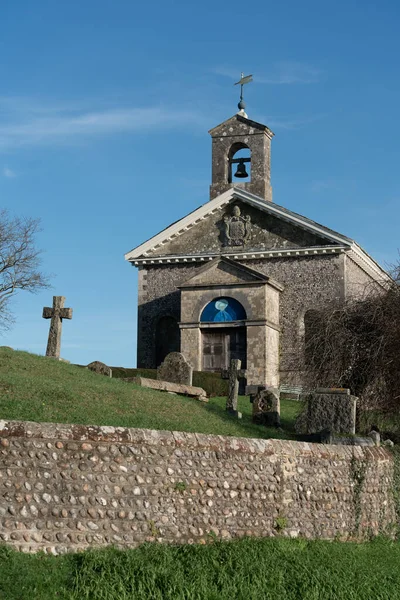 Glynde East Sussex Styczeń Widok Kościoła Marii Glynde East Sussex — Zdjęcie stockowe