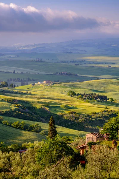 Val Orcia Tuscany Italy Μαΐου Ανατολή Ηλίου Στη Val Orcia — Φωτογραφία Αρχείου