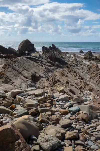 Côte Rocheuse Près Bude Cornouailles — Photo