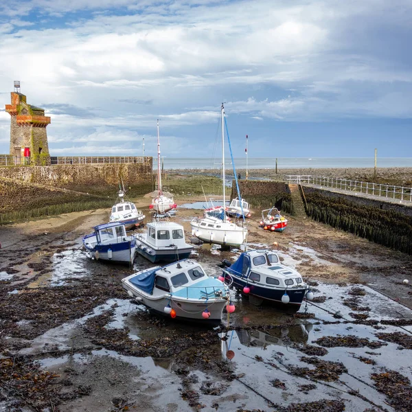 Lynmouth Devon October View Harbour Low Tide Lynmouth Devon October — 图库照片