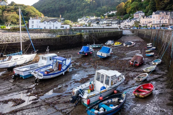Lynmouth Devon October View Harbour Low Tide Lynmouth Devon October — 图库照片