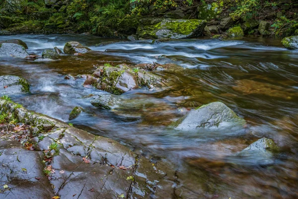 View Fast Flowing Water East Lyn River — Stock Photo, Image
