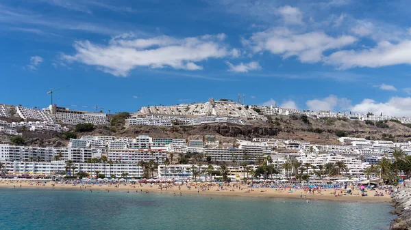 Puerto Rico Gran Canaria Islas Canarias Marzo Vista Playa Puerto — Foto de Stock