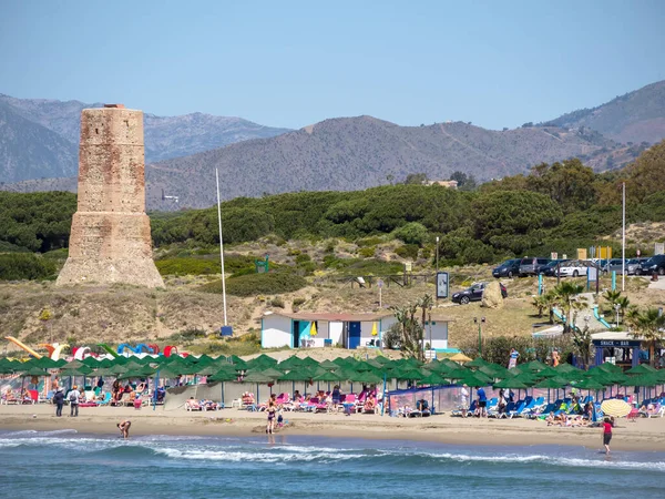 Cabo Pino Andalucia Spanien Mai Blick Auf Den Strand Von — Stockfoto