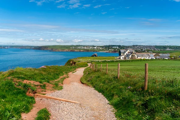 Blick Entlang Des South West Coastal Path Richtung Thurlestone Devon — Stockfoto