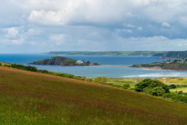 Vista Campo Thurlestone Burgh Island Devon — Fotografia de Stock