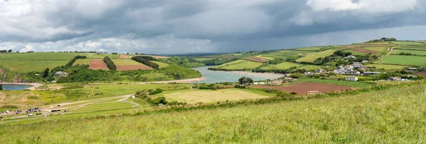 View South West Coastal Path Thurlestone Buckland Village Devon — Stock Photo, Image