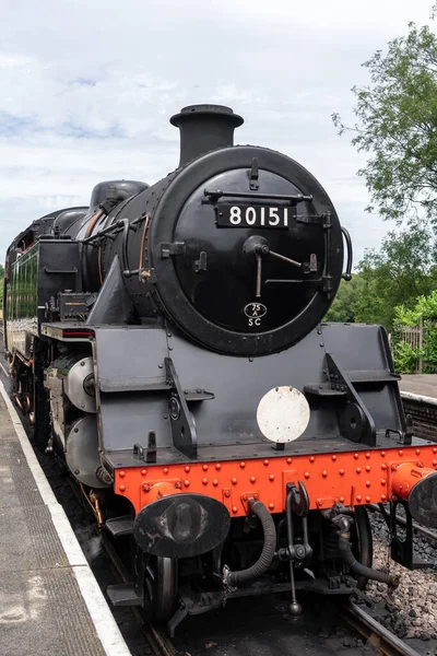 Sheffield Park East Sussex July 2022 View Locomotive 80151 Sheffield — Stock Photo, Image