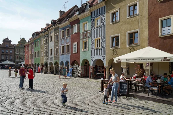 Poznan Poland September 2014 Row Multicoloured Houses Poznan September 2014 — Stockfoto