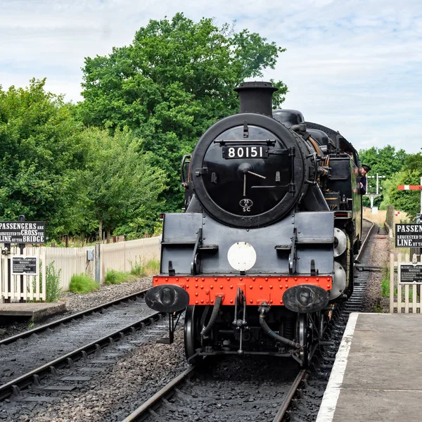 Sheffield Park East Sussex July 2022 View Locomotive 80151 Sheffield — 스톡 사진