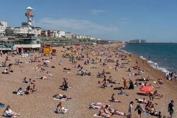 Brighton East Sussex Reino Unido Julho 2022 Vista Praia Brighton — Fotografia de Stock