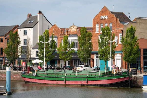 Kingston Hull Yorkshire Velká Británie Června Starý Člun Kotvící Přístavu — Stock fotografie