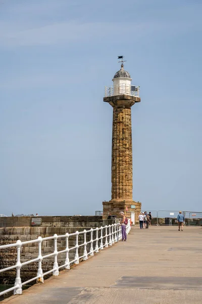Whitby North Yorkshire July Lookout Tower Harbour Entrance Whitby North — 图库照片