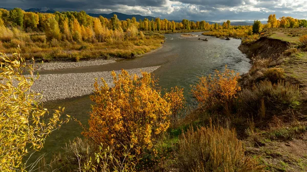 View Gros Ventre River Autumn — Stockfoto
