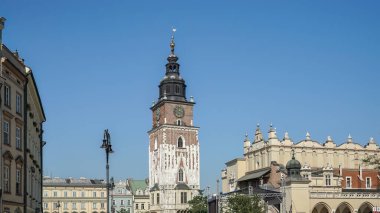 Krakow, Poland - September 19 : Town Hall Tower Market Square in Krakow, Poland on September 19, 2014