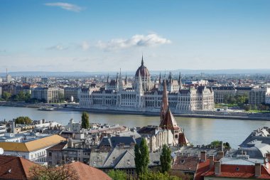 Budapest, Hungary - September 21 : View from Fishermans Bastion in Budapest on September 21, 2014