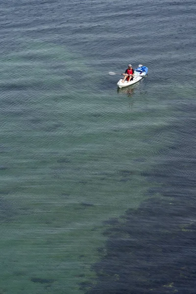 Handfast Point Isola Purbeck Dorset Regno Unito Settembre Person Kayak — Foto Stock