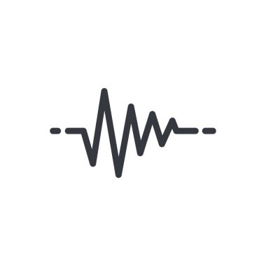 Şeffaf arka planda izole edilmiş kalp atışlarının siyah çizgisel tıbbi simgesi. Özet sembolü