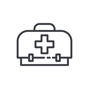 Şeffaf arkaplan üzerinde izole edilmiş ilk yardım veya hastanenin siyah doğrusal tıbbi simgesi