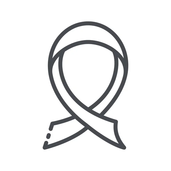 Liniensymbol Der Frontansicht Der Schleife Gesundheitssymbol Isoliert Auf Transparentem Hintergrund — Stockvektor
