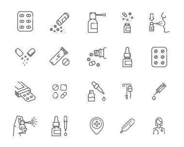 İlk yardım haplarının ön görünüm çizgisi simgesi. Şeffaf arkaplanda izole edilmiş sağlık sembolü.