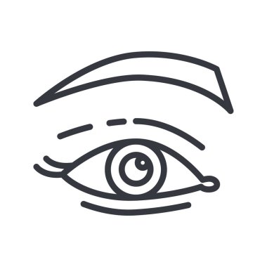 Şeffaf arkaplanda vektör göz çizgisi simgesi izole edildi.