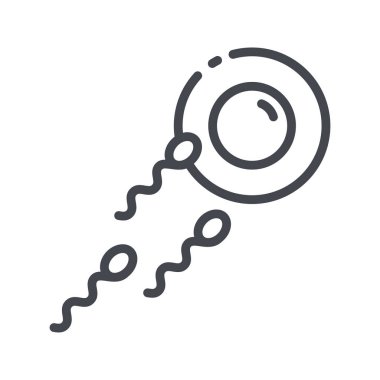 Vektör çocukluğu ve hamilelik çizgisi simgesi şeffaf arkaplanda izole edildi. Döllenme işareti