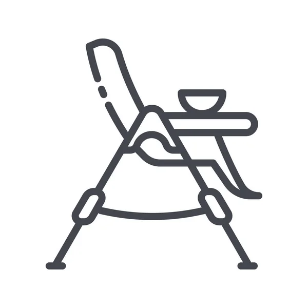 Vektorová Ikona Linie Dětství Izolovaná Průhledném Pozadí Znak Dětské Židličky — Stockový vektor