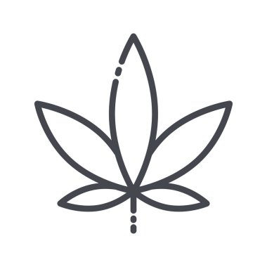 Şeffaf arkaplanda vektör alternatif tıp çizgisi simgesi izole edildi. CBD yağ sembolü