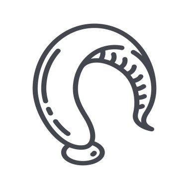 Şeffaf arkaplanda Hirudotherapy tedavi çizgisi simgesi izole edildi.