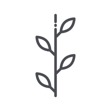 Şeffaf arkaplanda vektör alternatif tıp çizgisi simgesi izole edildi. Bitkisel tıp kavramsal işareti olarak bitki.