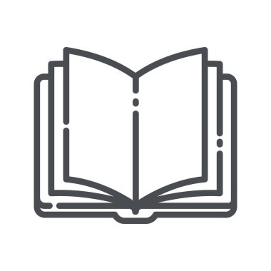 Açık bir kitap önizlemesinin vektör satırı simgesi şeffaf arkaplanda izole edildi.
