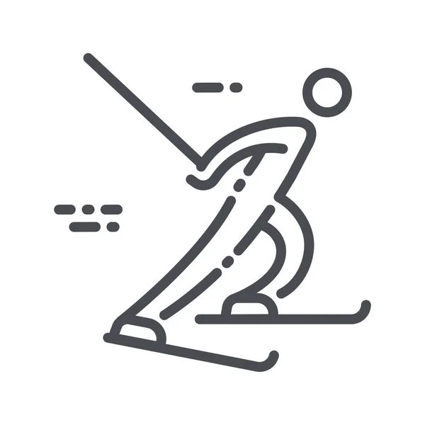 Vektör kış sporları ikonu. Kayak yarışması sembolü şeffaf arkaplanda izole edildi.
