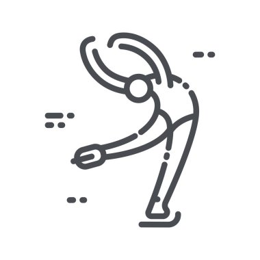 Vektör kış sporları ikonu. Arkaplanda izole edilmiş artistik patinaj yarışma sembolü.