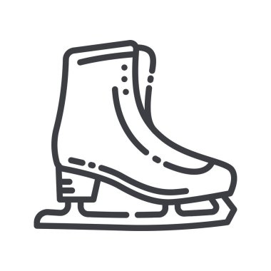 Vektör artistik patinaj ekipmanı ikonu şeffaf arkaplanda izole edildi. Buz pateni kenar görünümü