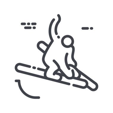 Şeffaf arkaplanda vektör freeski büyük hava çizgisi simgesi izole