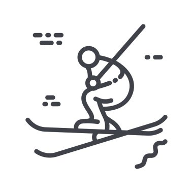 Şeffaf arkaplanda vektör freeski büyük hava çizgisi simgesi izole