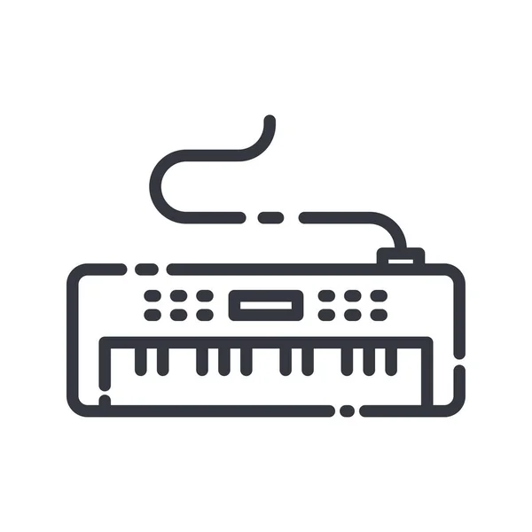 Vector line icon of an electric piano. Musical synthesizer icon — Stok Vektör