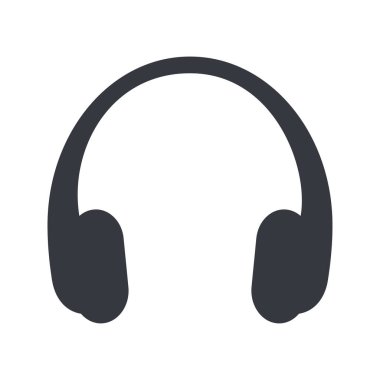 Siyah doldurulmuş kulaklık vektör simgesi şeffaf arkaplanda izole edildi.