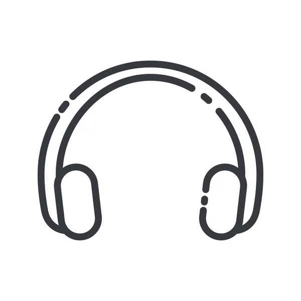 Line icon headphones vector icon isolated on transparent background. — Stok Vektör