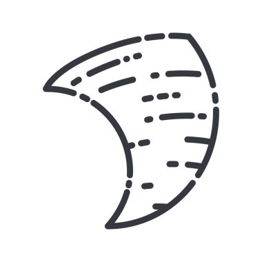 Şeffaf arkaplanda izole edilmiş bir hava tahmininin vektör çizgisi simgesi. Kasırga sembolü