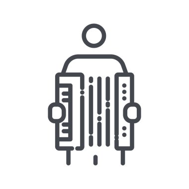 Akordeon çalan bir akordeonun vektör satırı simgesi